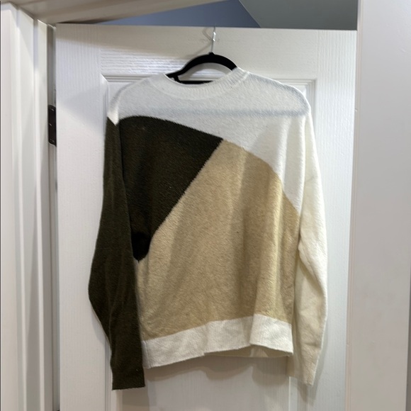 J. Crew Soft Knit Color Block Sweater Cream, Tan, Olive NWOT - Picture 1 of 3